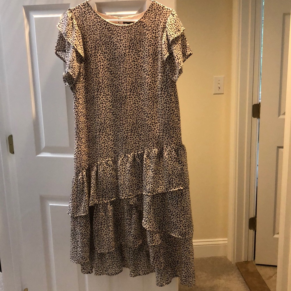 Who What Where ruffled cheetah print dress